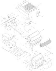 Hood, Fuel Tank, Electrical Diagram and Parts List for 13AC650F700 2004 Yard Machines Lawn Tractor